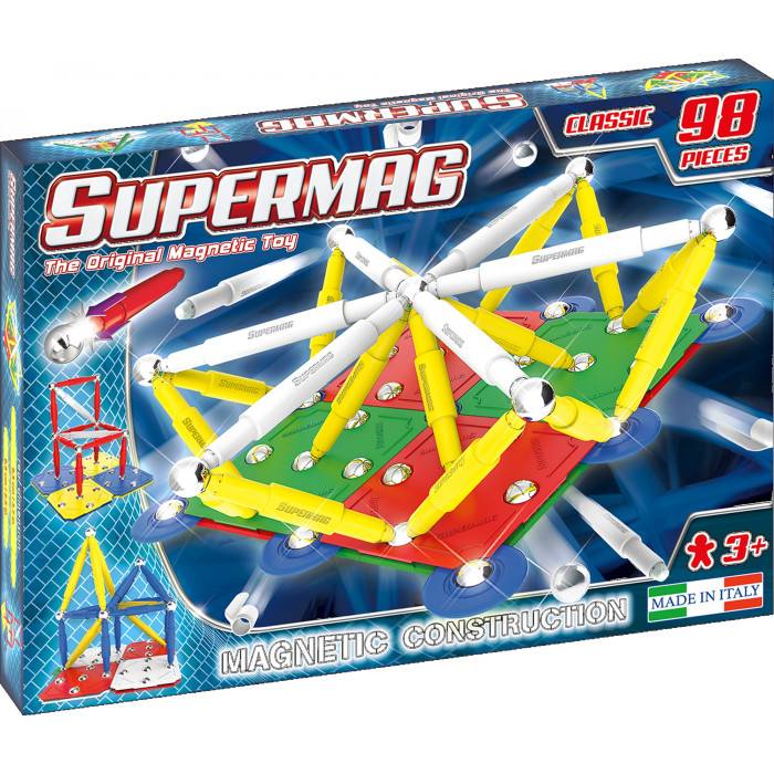 Set constructie magnetic 98 piese Classic Primary Supermag