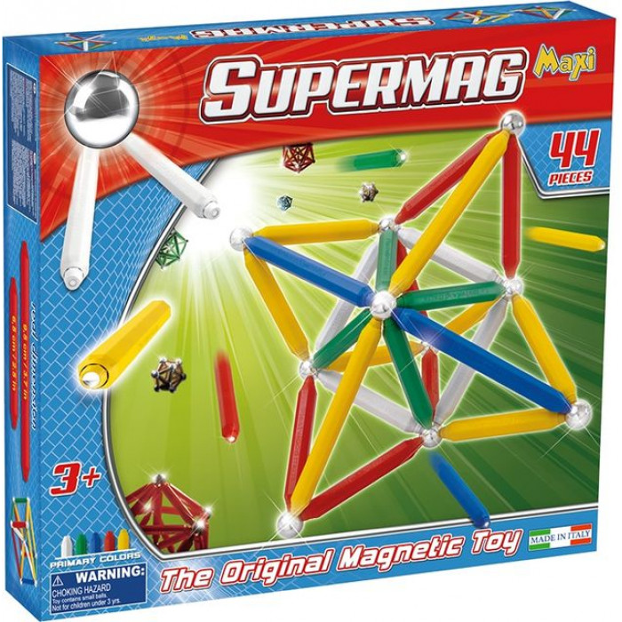 Set constructie magnetic 44 piese Primary Supermag