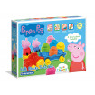Tren cu cuburi soft Peppa Clementoni