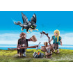 Hiccup, Astrid si pui de dragon Playmobil Dragons