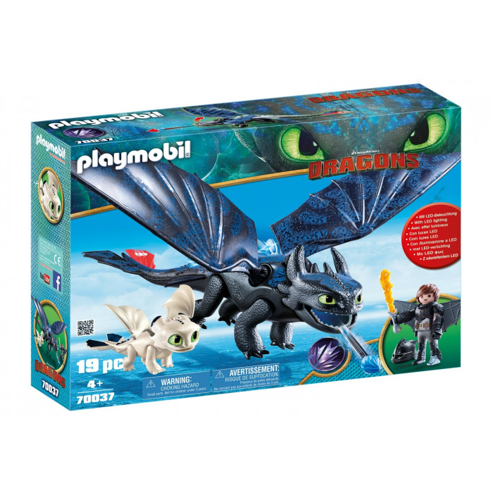 Hiccup, Toothless si pui de dragon Playmobil Dragons