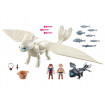 Light Fury, pui de dragon si copii Playmobil Dragons