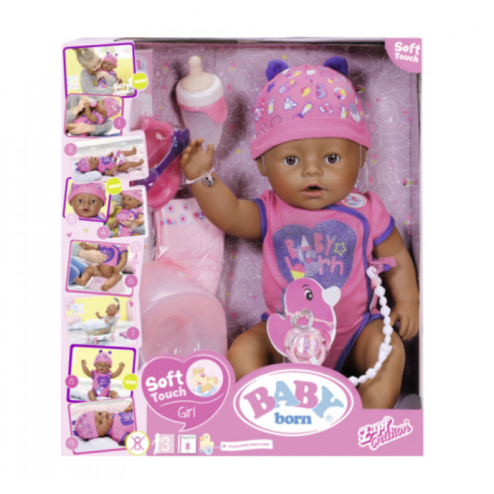 Papusa interactiva cu corp moale 43 cm BABY born Zapf
