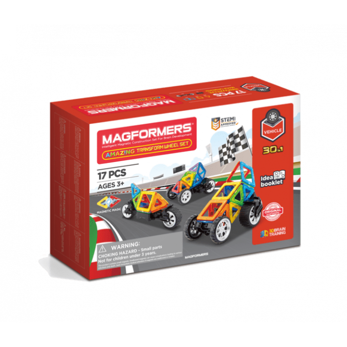 Set constructie magnetic Magformers Vehicule 17 piese Clics Toys