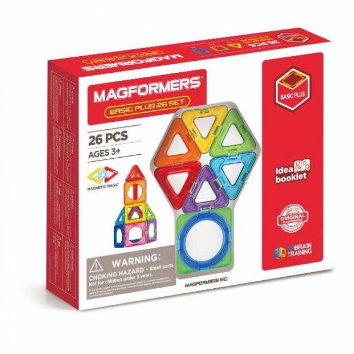 Set constructie magnetic Magformers Basic Plus 26 piese Clics Toys