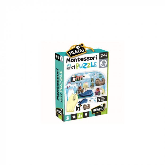 Puzzle montessori Polul Nord 12 piese Headu