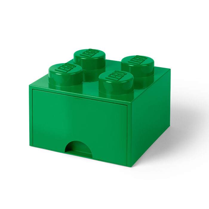 Cutie depozitare LEGO 2x2 cu sertar verde