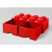 Cutie depozitare LEGO 2x4 cu sertare rosu