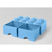 Cutie depozitare LEGO 2x4 cu sertare albastru deschis