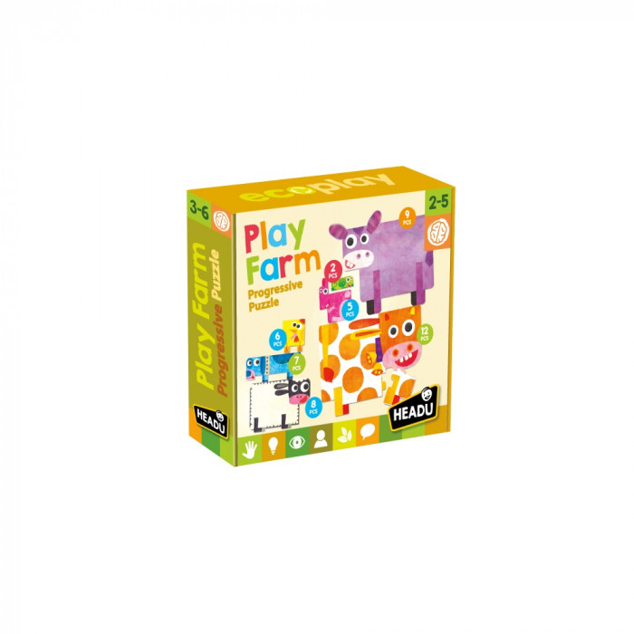 Puzzle progresiv Ferma 46 piese Headu