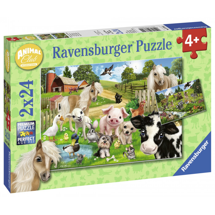 Puzzle ferma animalelor 2x24 piese Ravensburger