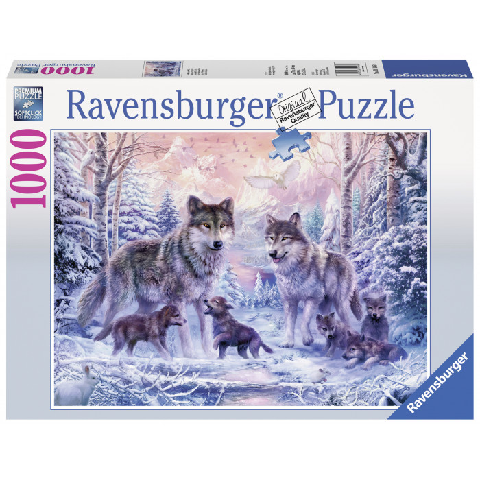 Puzzle copii si adulti Lupi polari 1000 piese Ravensburger