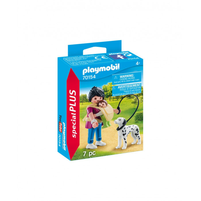 Figurina mama cu bebe si caine Playmobil