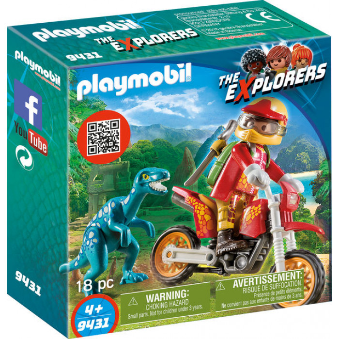 Motociclist si Raptor Playmobil The Explorers