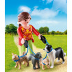 Femeia cu catelusi la plimbare Playmobil