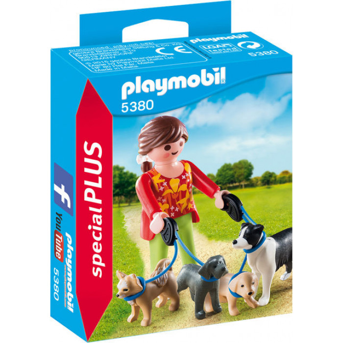 Femeia cu catelusi la plimbare Playmobil
