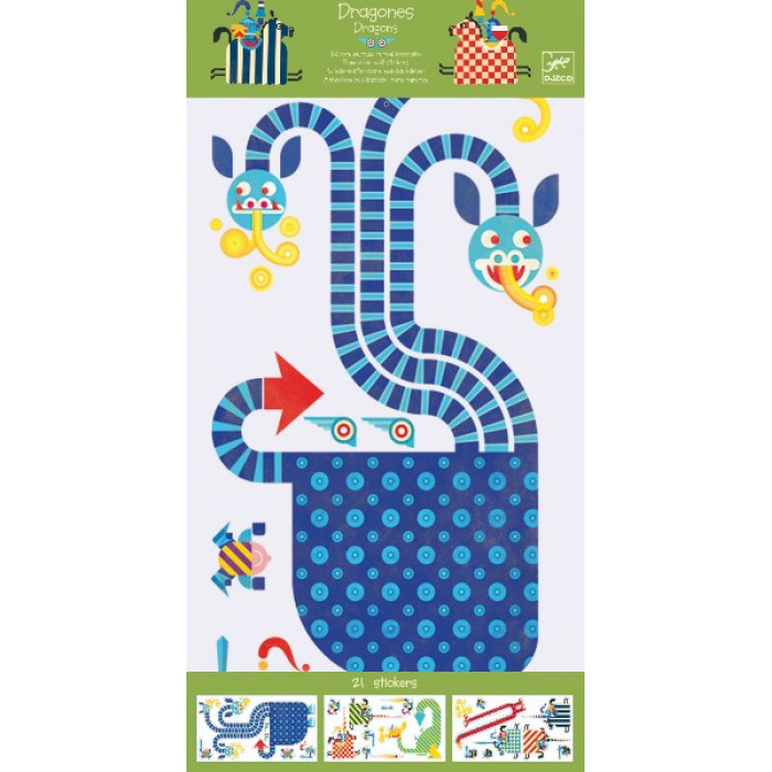 Abtibilduri de perete cu dragoni Djeco