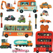 Abtibilduri de perete cu vehicule Djeco