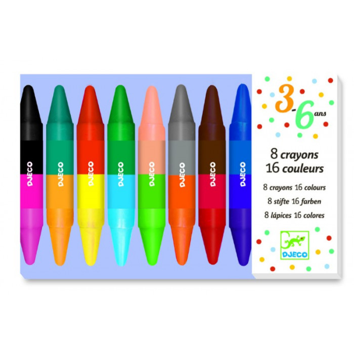 Creioane de colorat  duble Djeco