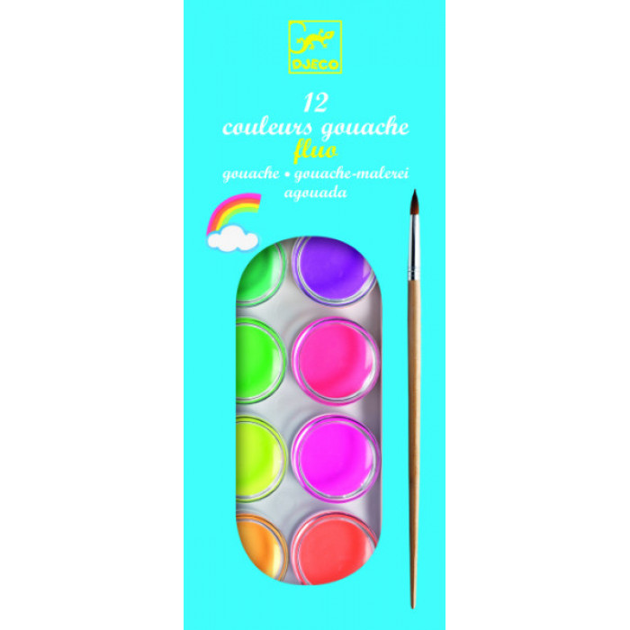 Culori guase neon 12 nuante Djeco