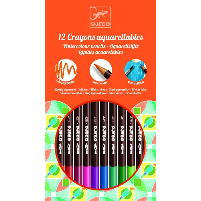 Creioane acuarela de colorat Djeco