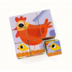 Puzzle cuburi lemn animale PiouPiou Djeco