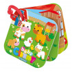 Carticica cu animale de la ferma si set joaca Clementoni