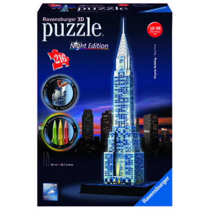 Puzzle 3D Chrysler luminos 216 piese Ravensburger
