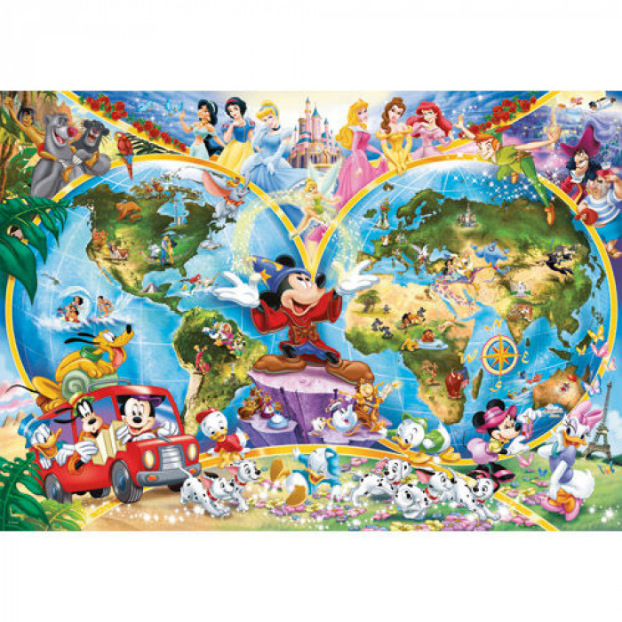 Puzzle harta lumii Disney 1000 piese Ravensburger