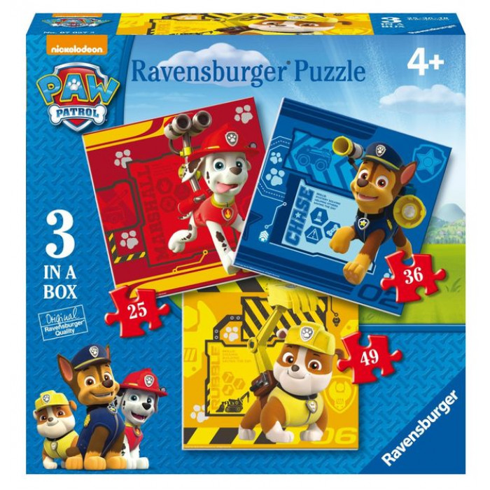 Puzzle patrula catelusilor 25/36/49 piese Ravensburger