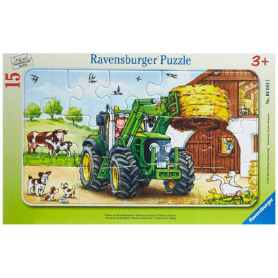 Puzzle tractor la ferma 15 piese Ravensburger Puzzle tractor la ferma 15 piese Ravensburger
