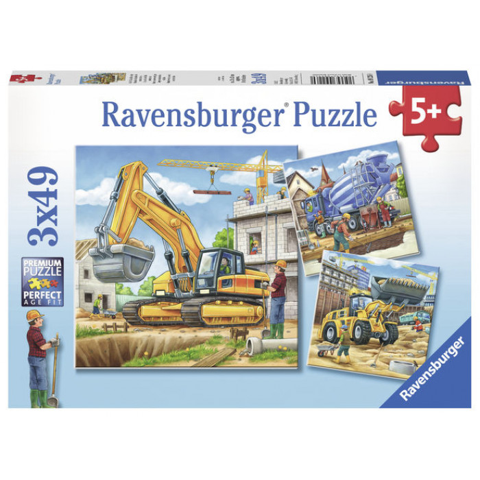 Puzzle vehicule constructii 3X49 piese Ravensburger