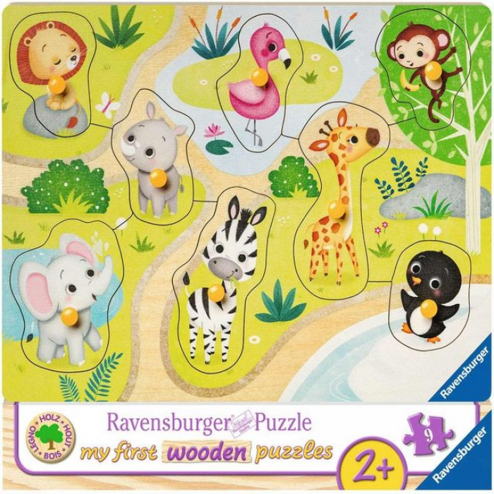 Puzzle din lemn animale Zoo 8 piese Ravensburger