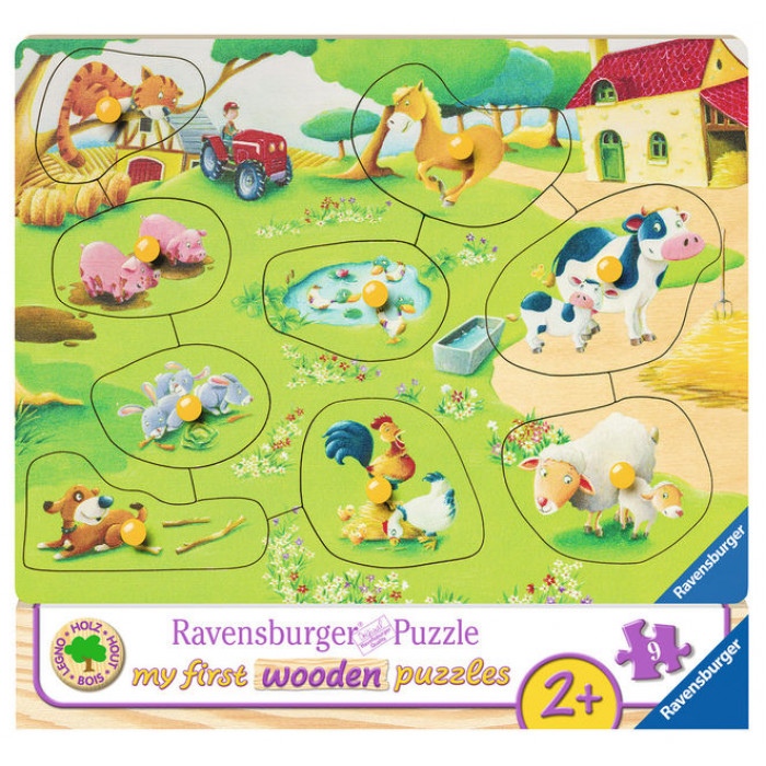 Puzzle din lemn Ferma 9 piese Ravensburger