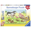 Puzzle familii animale 2X12 piese Ravensburger