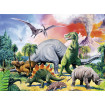 Puzzle printre Dinozauri 100 piese Ravensburger