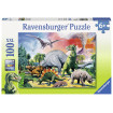 Puzzle printre Dinozauri 100 piese Ravensburger