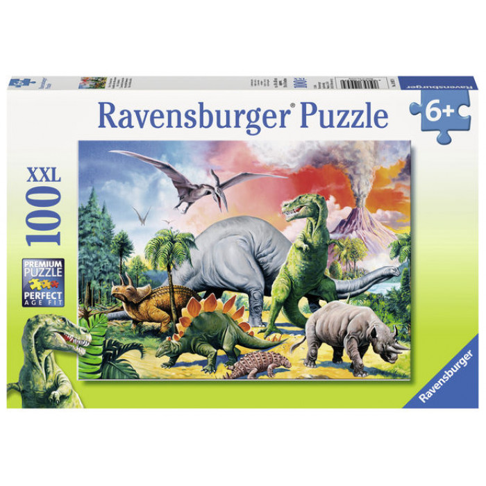 Puzzle printre Dinozauri 100 piese Ravensburger