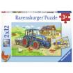 Puzzle tractor pe santier 2X12 piese Ravensburger