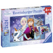 Puzzle Frozen fetite 2X24 piese Ravensburger