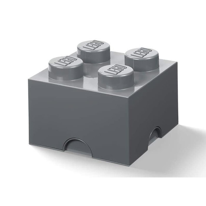 Cutie depozitare LEGO 2x2 gri inchis