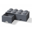 Cutie depozitare LEGO 2x4 cu sertare gri inchis