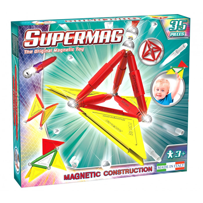 Set constructie magnetic Primary 35 piese Supermag