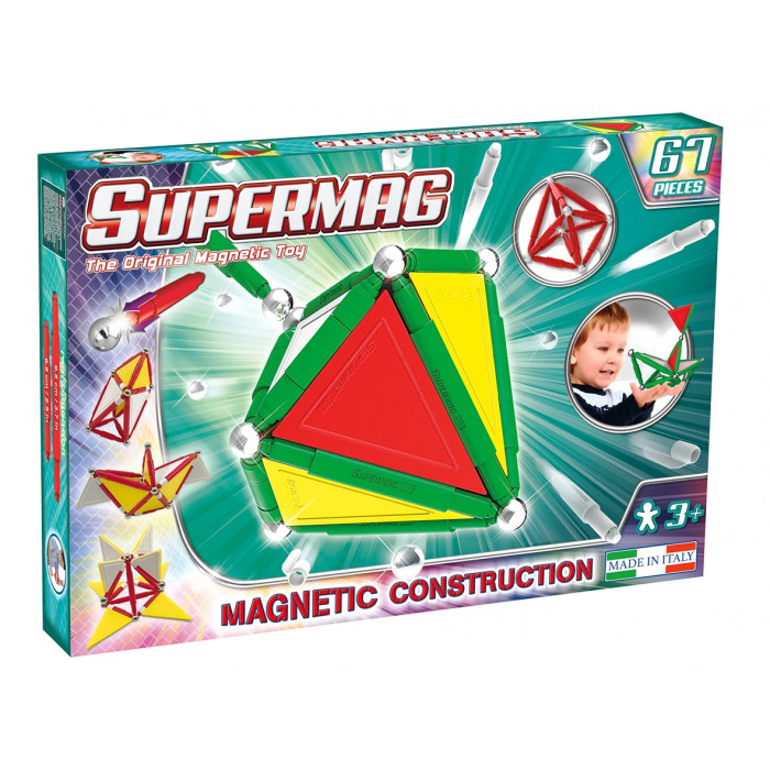 Set constructie magnetic Primary 67 piese Supermag