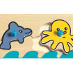 Puzzle lemn cu buton Oceanul Djeco
