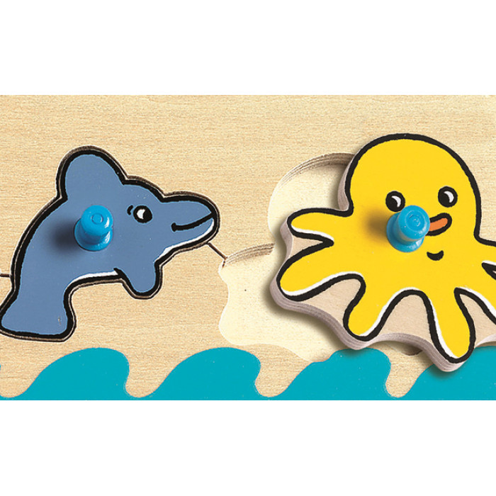 Puzzle lemn cu buton Oceanul Djeco