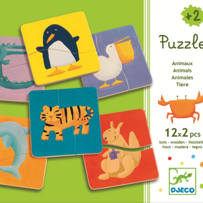 Puzzle lemn animale Djeco
