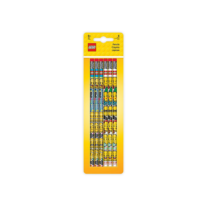 Set 6 creioane grafit cu radiera Lego