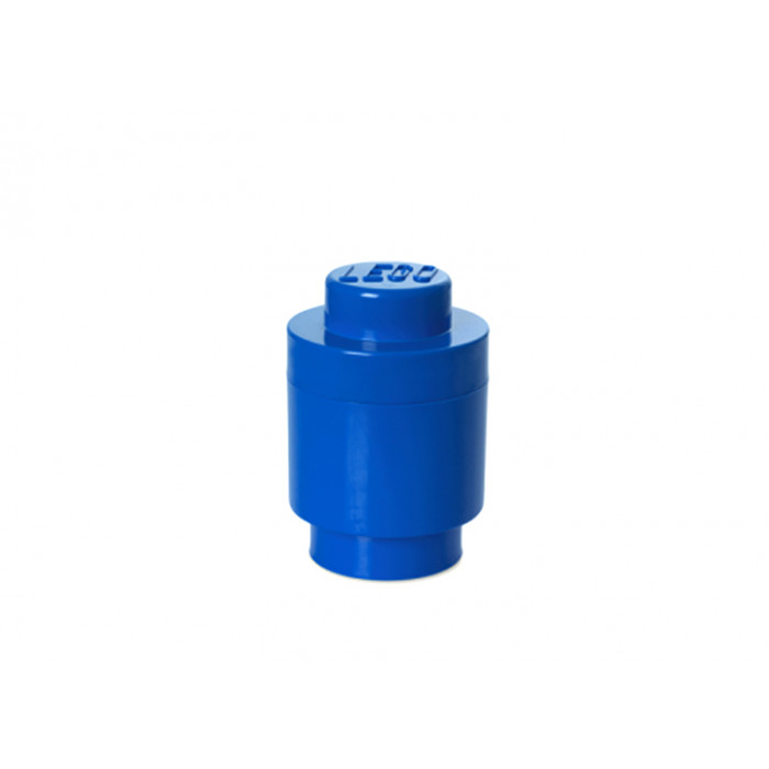 Cutie rotunda depozitare Lego 1x1 albastru inchis