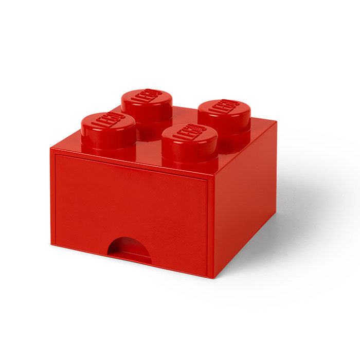 Cutie depozitare Lego 2x2 cu sertar rosu